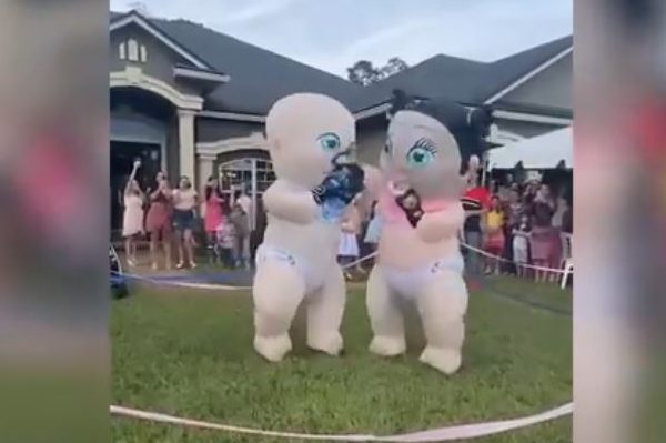 Meanwhile in Florida: Gender Reveal Features Massive Babies Boxing Each Other, Not Creepy at All