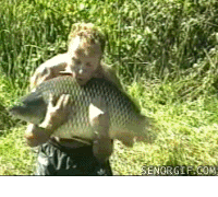 Catching a fish with your bare hands in Indiana.