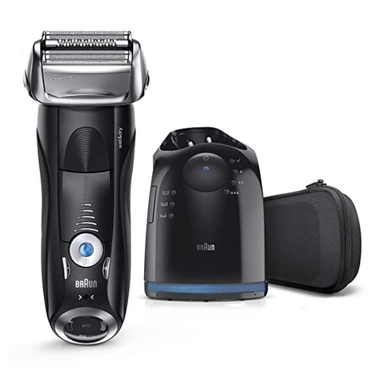 Electric Razor for Men By Braun, Series 7 7880CC Electric Shaver With Precision Trimmer, Rechargeable, Wet & Dry Foil Shaver, Clean & Charge Station & Travel Case