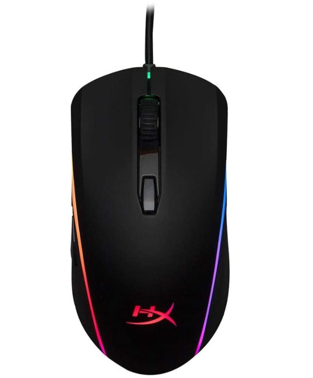HyperX Pulsefire Surge - RGB Wired Optical Gaming Mouse, Pixart 3389 Sensor up to 16000 DPI, Ergonomic, 6 Programmable Buttons, Compatible with Windows 10/8.1/8/7 – Black