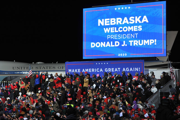 14. Trump deserts his followers in Nebraska.