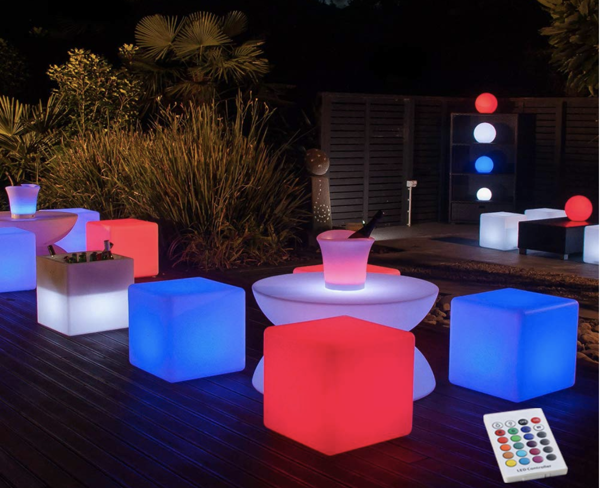 ESIE 16-Inch Cordless LED Cube Chair Light