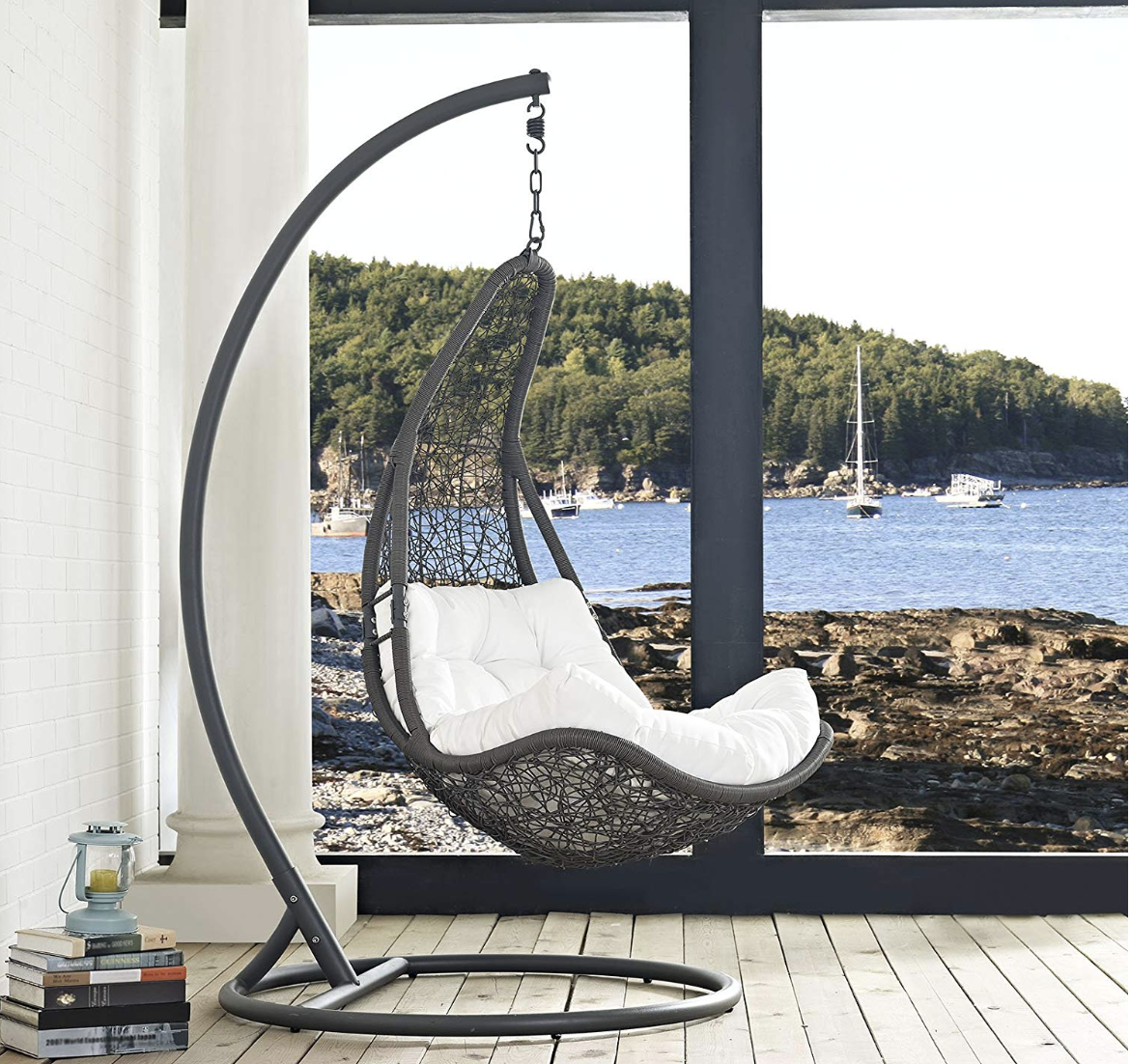 Modway Wicker Outdoor Swing Pod With Mount