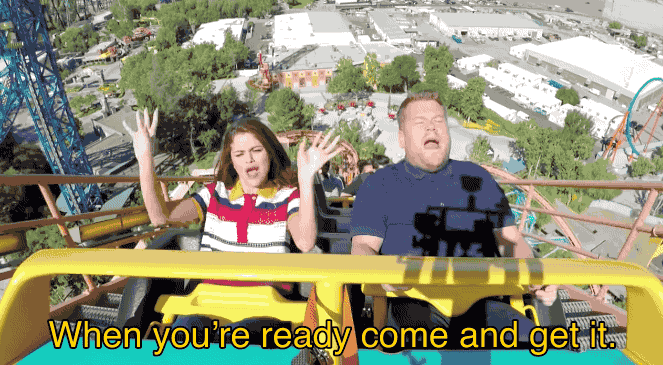 Scream your head off at an amusement park.