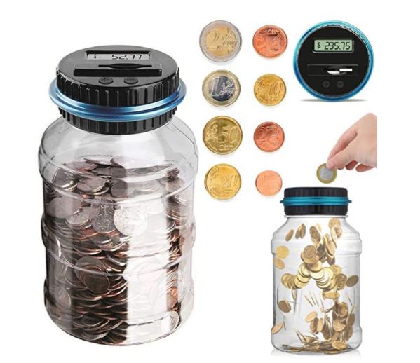 Digital Coin Bank Jar Coin Counter Storage