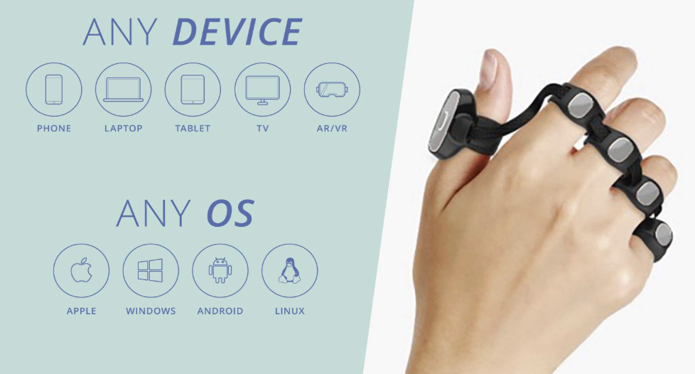 Tap Strap Bluetooth Enabled Wearable Keyboard & Mouse