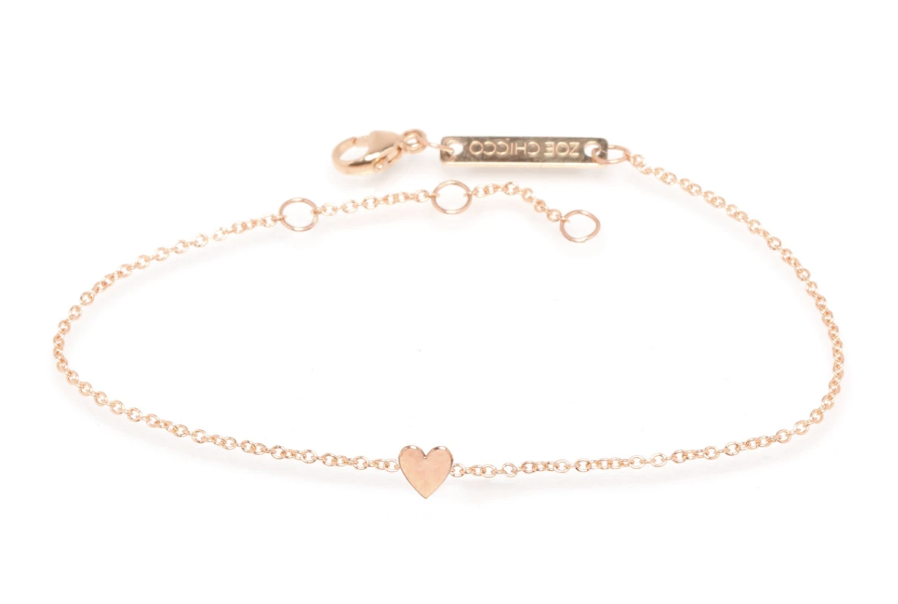 Zoe Chicco's 14K Gold Itty Bitty Heart Bracelet 