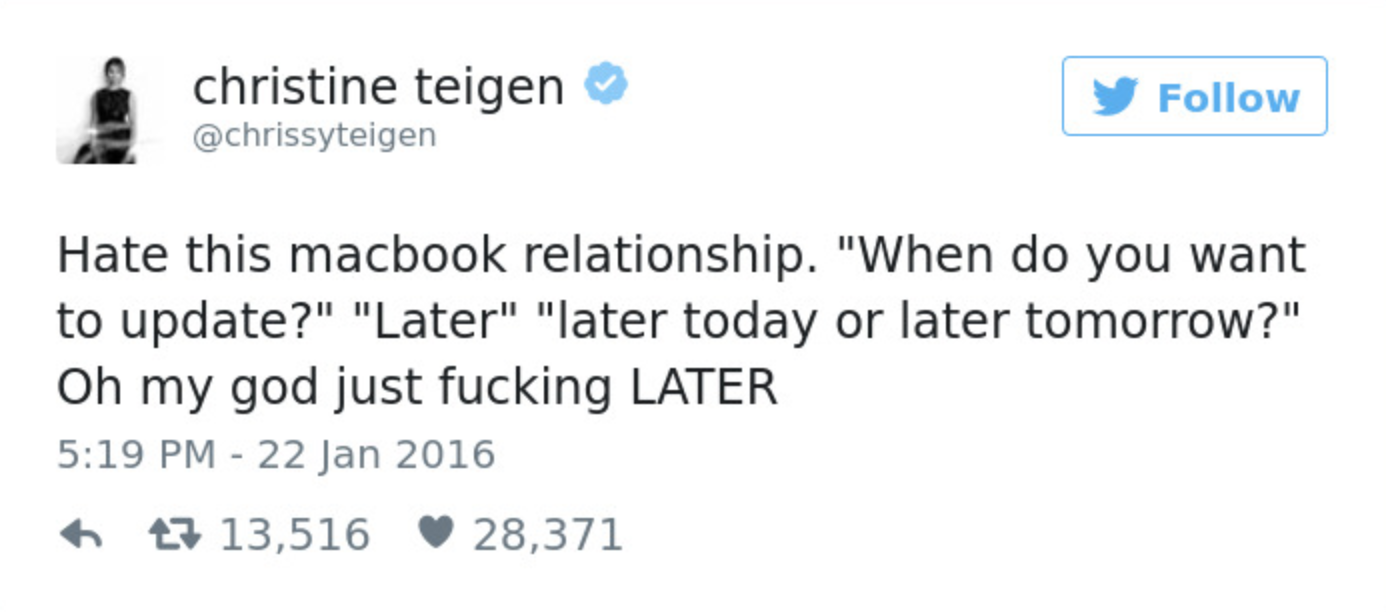 Teigen Tweets Farewell #9