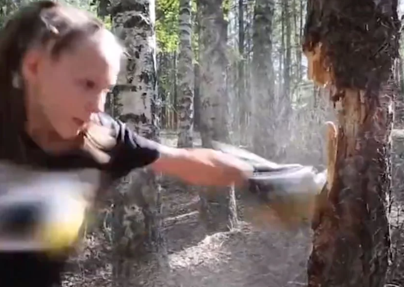 Watch World’s Strongest Girl Punch Down Tree, Meanwhile Tree-Huggers Too Terrified to Cancel Her