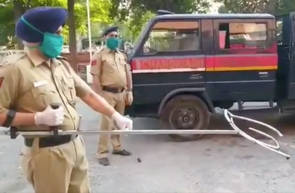 India Cops Use Giant Tongs to Apprehend Criminals in the Age of Coronavirus, Don’t Try the Salad