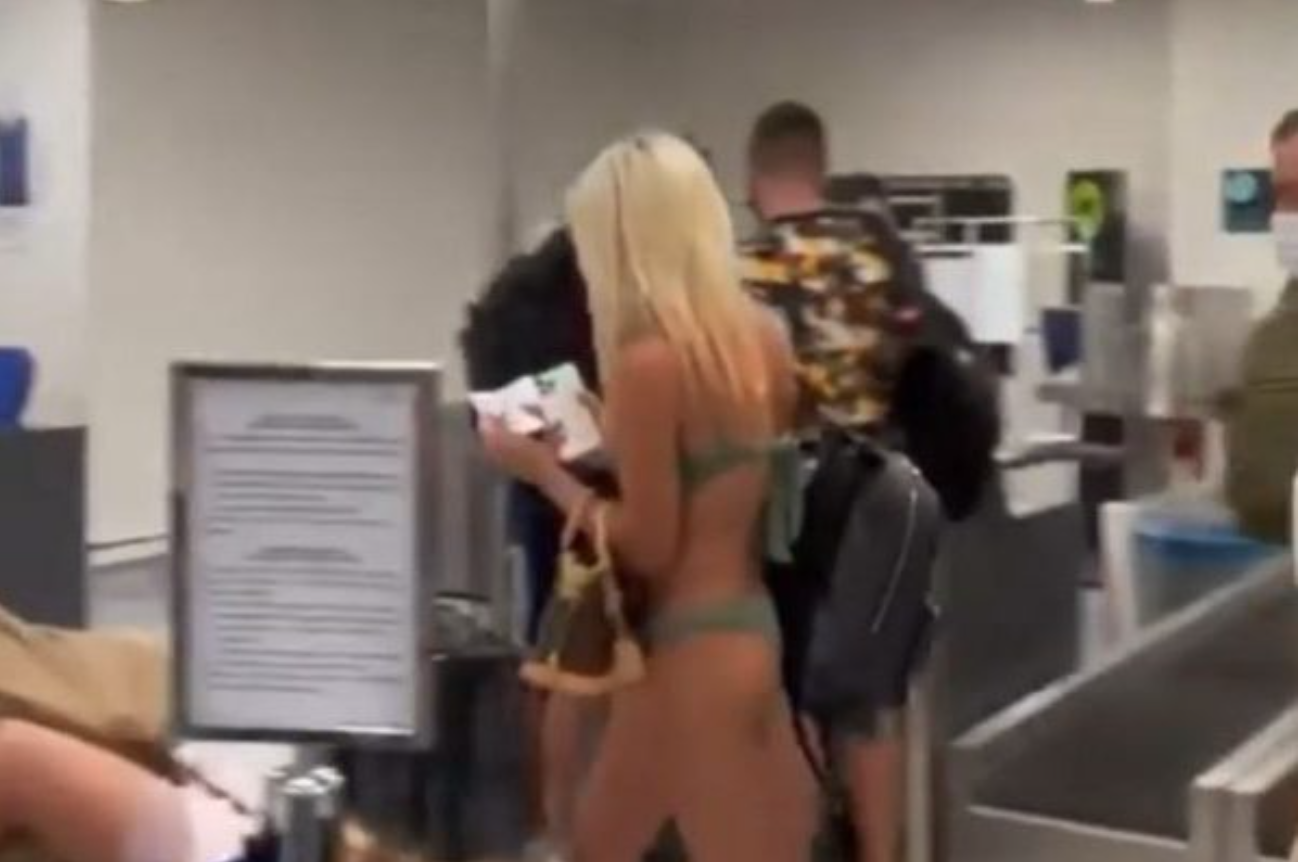 Meanwhile in Airports: Woman Goes Through Security Wearing Nothing But Mask and Bikini Brings New Level to Flying Friendly Skies